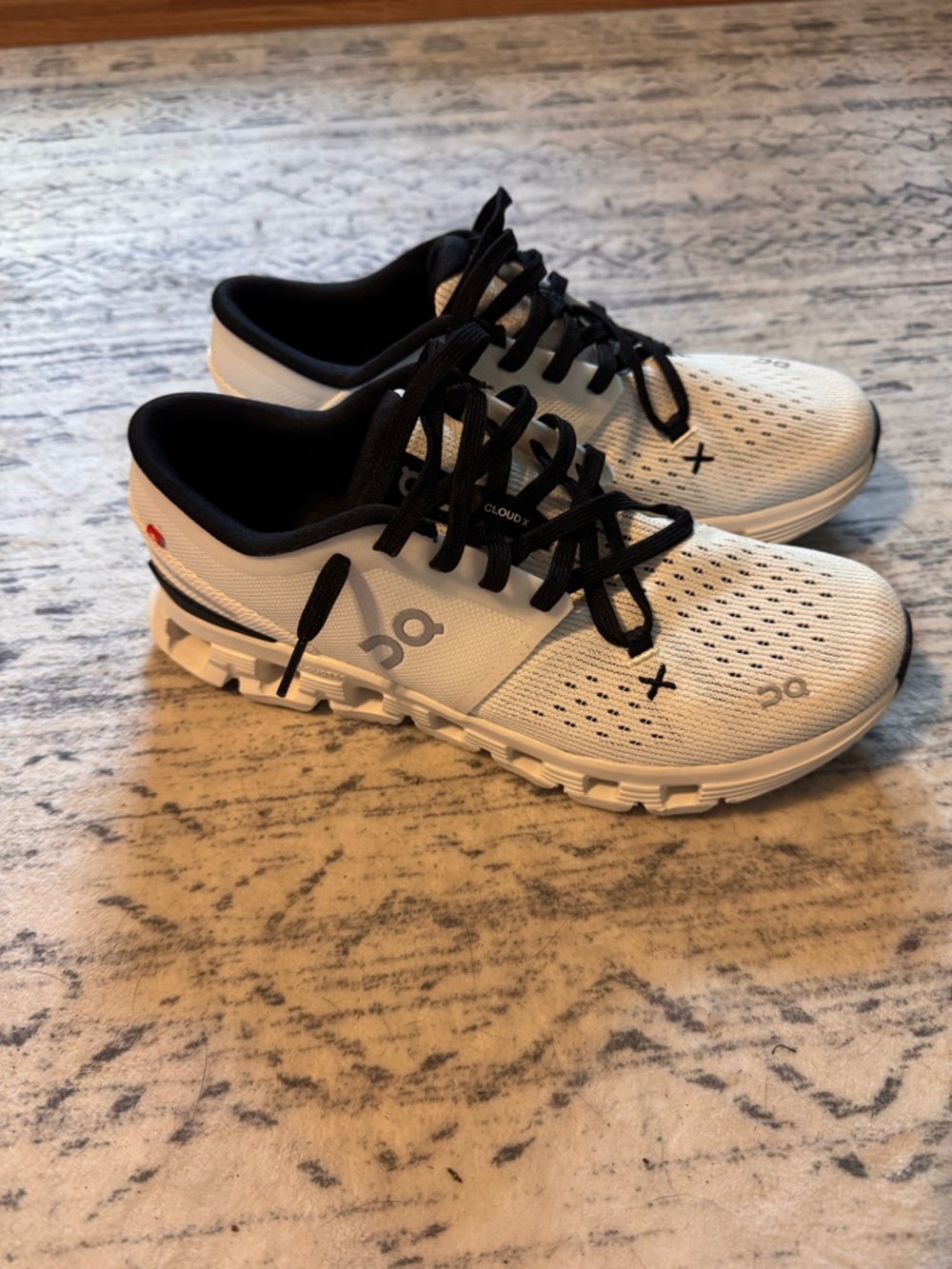 Cloud 9 White and Black Athletic Running Sneakers